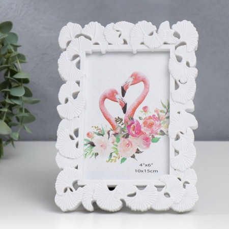 Photo frame plastic 10x15 cm "Leaves-faith" white 20x14.5 cm