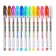 A set of gel pens, 12 colors, metallic, a body with a pattern, in a blister on a button