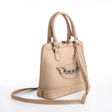 Female bag Textura, tout, medium size, beige color-2