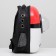 A backpack for carrying animals with a viewing window, 30 x 24 x 42 cm, red-white