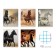 Notebook of 48 sheets in the “horses” cage, cover coated cardboard, UV-lak, block 60 g/m2, mix