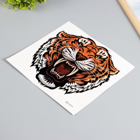 Tattoo on the body color "Tiger with fangs" 38x24 cm-1