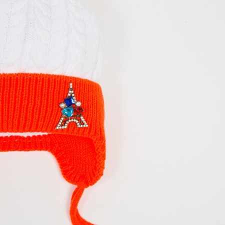 Hat for girls, orange color, size 44-47 cm-1