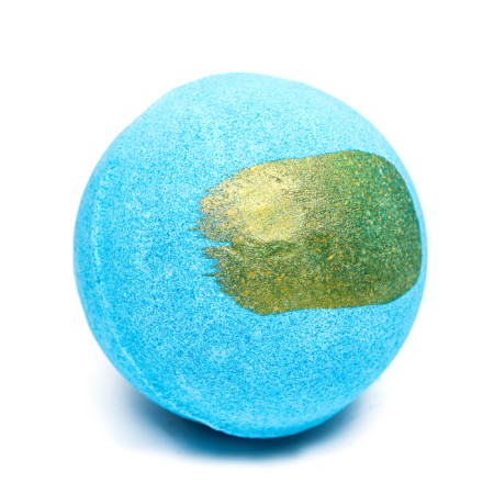 Bombing for a bath, blue, with a gold strip, 110 g