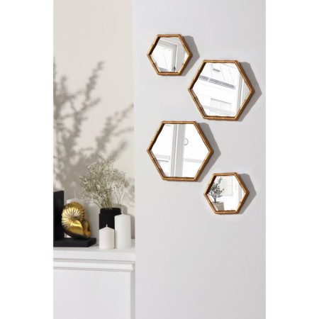 A set of mirrors "Bamboo", a mirror surface 22.7 × 20/15 × 13.2 cm, golden color-1