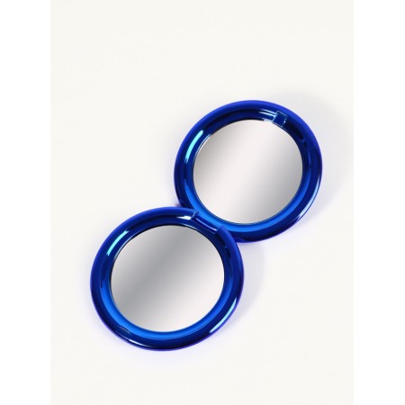 Mirror Warehouse Circle (2) C/Ficked up D6.5cm metallic plastic blue bag QF-2