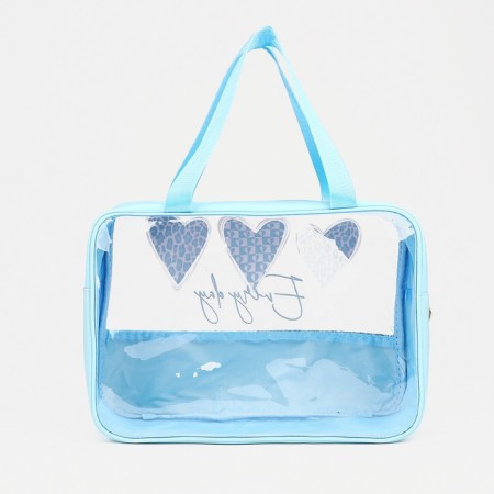 Cosmetic bag with lightning, blue color-1