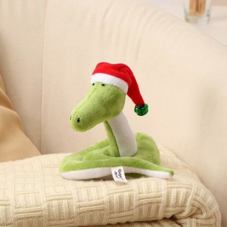 Soft toy "Snake", in the New Year's cap, 15 cm-1