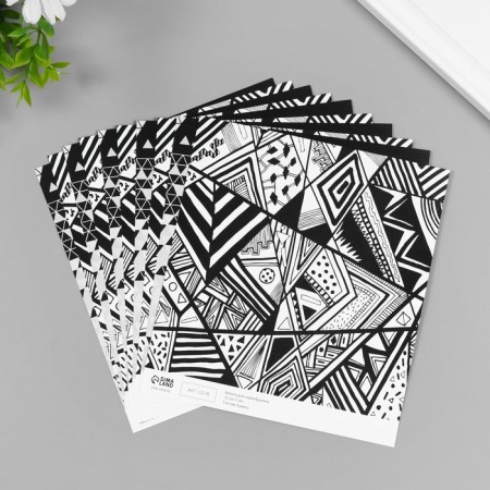 Scrapbooking paper bilateral "style" density 180 grams set 10 pcs 15.5x17 cm-1