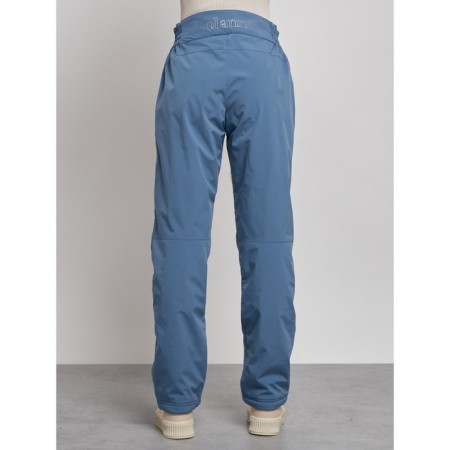 Warmed female trousers, size 44, blue color-3