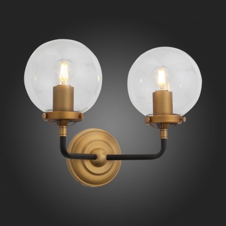 Sconces st. SL234.401.02. Varieta. 2x40 watts, E27, 36x27 cm, black color, gold-4