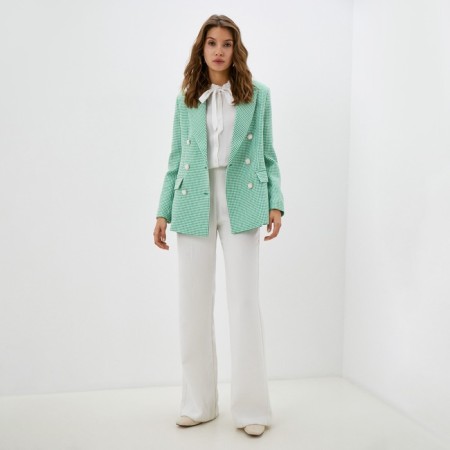 Jacket female double -breasted mist p. 46, green/white-7
