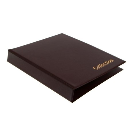 Album for coins on rings, optima format 230 x 265 mm Calligrata, includes up to 20 sheets, PVC cover, brown-1