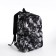 School backpack from textiles on lightning, 3 pockets, black color