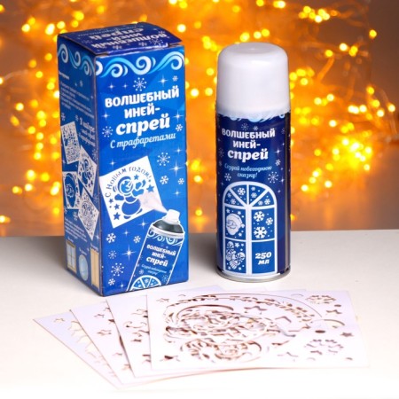 New Year's spray - hook "Winter Tale", with stencils, white color-1