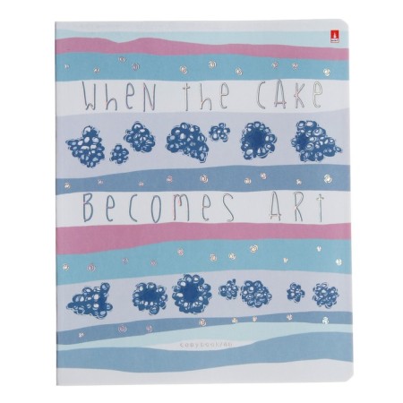 Notebook of 48 sheets in the cage "Berry Torte", covered cardboard, matte lamination Soft Touch, foil, mix-2