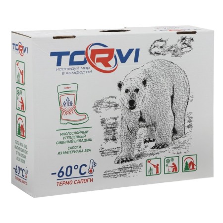 Winter boots Torvi, Eva with a multi -layer interchangeable liner, -60C, black color, size 44-9