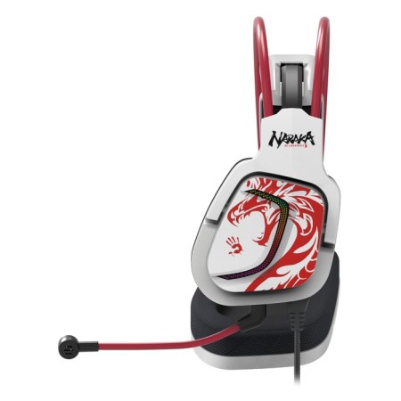 Headphones with A4Tech Bloody G575 Naraka Microphone White/Red 2M Monitor USB heading (G 107749-1