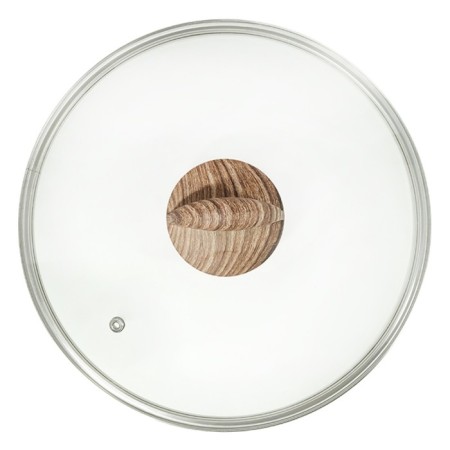 Glass cover Panairo Wood, Soft-Touch pen, with a lid, d = 28 cm-2