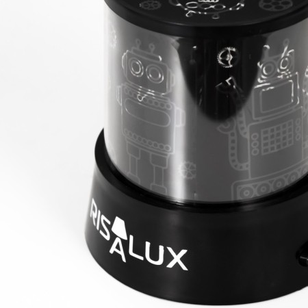 Night Projector "Robots" LED USB/from Black batteries 10.8x10.8x1.5 cm Risalux-7