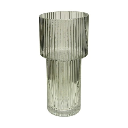 Decorative vase of embossed glass, 115 × 115 × 245 mm, color gray color-2