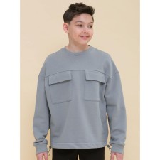 Sweatshirt for boys, height 128 cm, gray color
