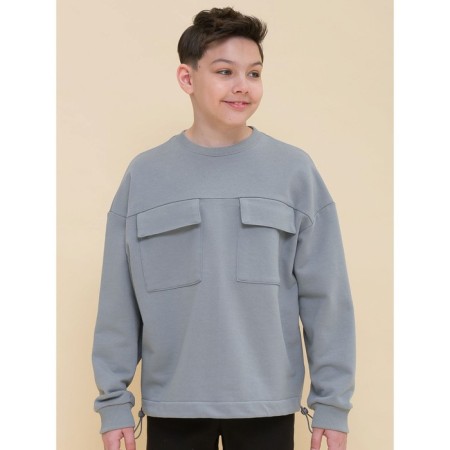 Sweatshirt for boys, height 128 cm, gray color