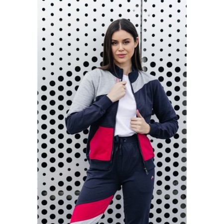 Female Female Suit, Size 46, Blue, Gray Color-4