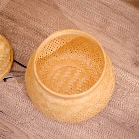 Vaska wicker with a lid, from bamboo 20x20x20 cm-2