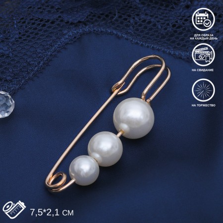 Pearls of Pearls Three, 6 cm, white color in gold-2