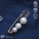 Pearls of Pearls Three, 6 cm, white color in gold