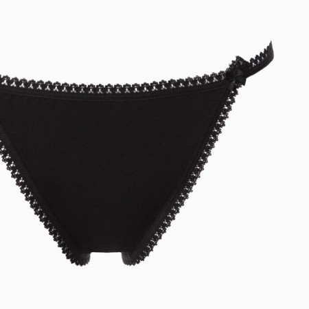 Panties of tanga women, black color, size 46-6