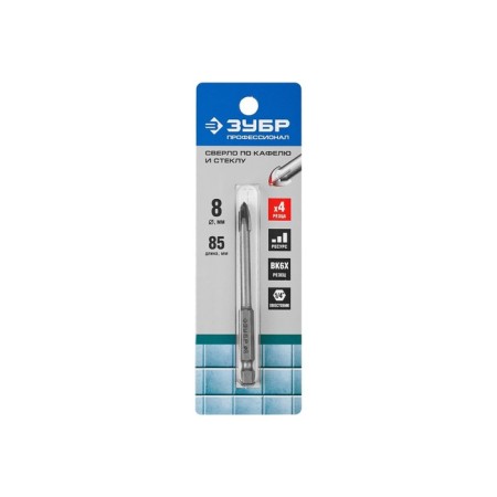 Drill "Professional" 29845-08, tile/ceramics/glass, hexagonal shank, 8 mm-2