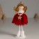Interior doll "Angel in a red dress, with an asterisk" 5x7.2x15.5 cm