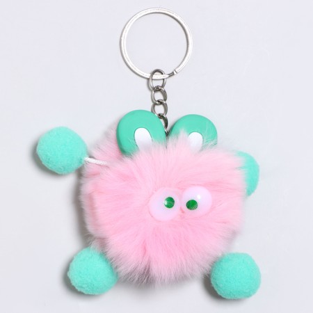 Soft toy "fluffy" on a key fob, 7 cm, color mix