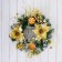 New Year's Wreath D-24 cm "Flowers and cones" gold