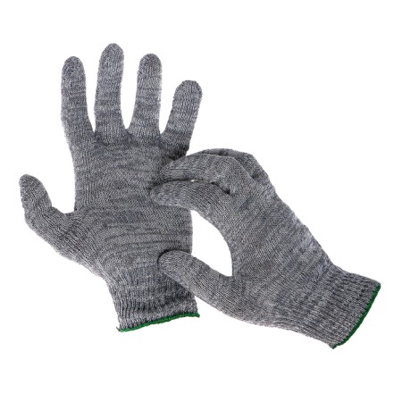 Workers, x/b gloves, knitting grade 10, 4 threads, size 9, without coating, gray-2