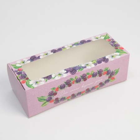Confectionery packaging, cupcake box with a window, “berry”, 26 x 10 x 8 cm