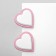 Earrings plastic "hearts", white-pink color