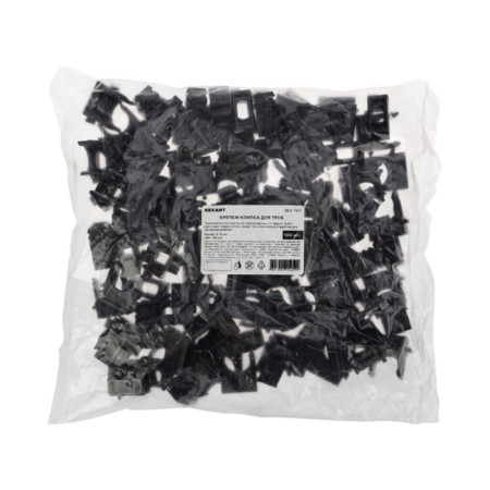 Fastener-clip for a pipe Ø 16 mm, black (100 pcs./Union) Rexant-2