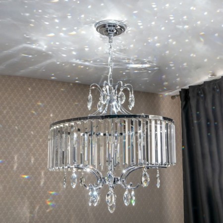 Suspended chandelier Citilux "Inga" CL335181, 59x58x120 cm, 8x60W, e14, gray color-7