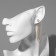 Hanging earrings with "chains" circles circle, white color in gold