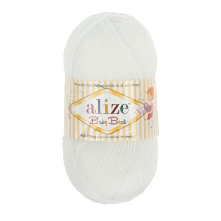 Yarn "Baby Best" 10% bamboo, 90% acrylic 240m/100g (55 white)-1