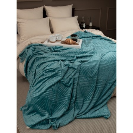 Texrepublic blanket, size 200x220 cm, turquoise color-8