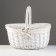 Wicker basket: 41x31x19/35 cm, white, willow