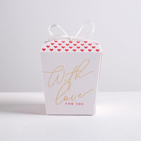 Bonbonniere box, gift packaging, “With Love”, 7.5 x 8 x 7.5 cm-1