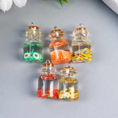 Suspension for creativity glass, plastic "Fruits in the flask" MIX 2.8x1.5 cm
