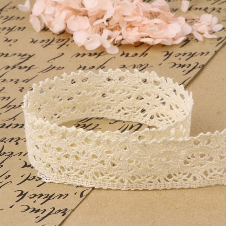Knitted lace, 40 mm × 10 ± 1 m, beige color-2