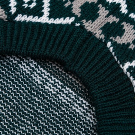 Sweater knitted with ornaments, size L (DS 26, OG 32-42, Osh 22-32 cm), Green-7