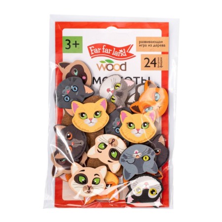 Game table memo "cats" Far form Land Wood (24 chips in a box)-1